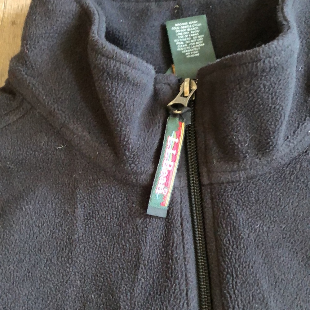L.L.Bean Men’s Black Fleece Vest Large - Picture 3 of 9